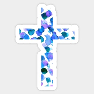 Polka Dots Easter Cross Design Sticker
